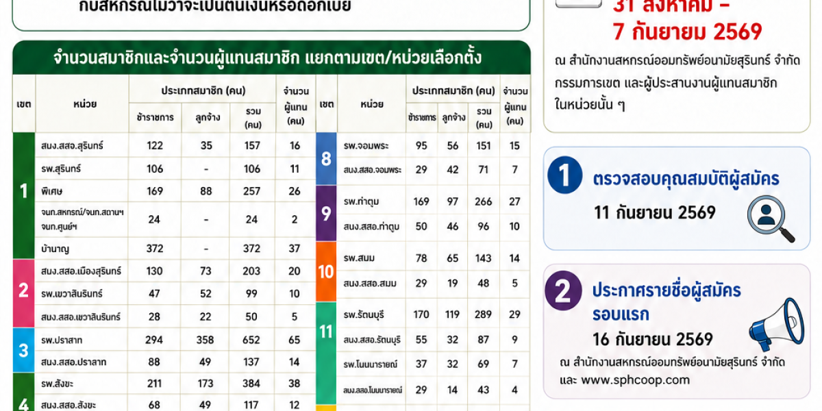 ประกาศ รับสมัครสมาชิกเพื่อรับเลือกตั้งเป็นผู้แทนสมาชิกประจำปี 2570